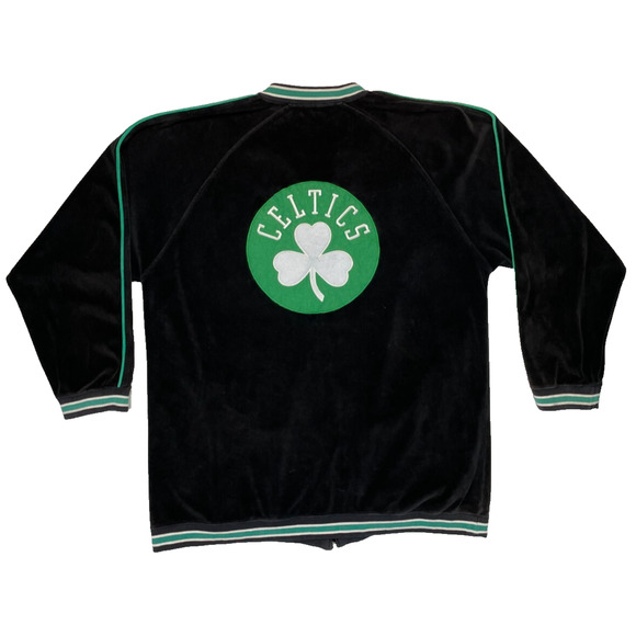 UNK NBA Vintage Boston Celtics Velour Full Zip Track Jacket XL Black - Picture 2 of 15